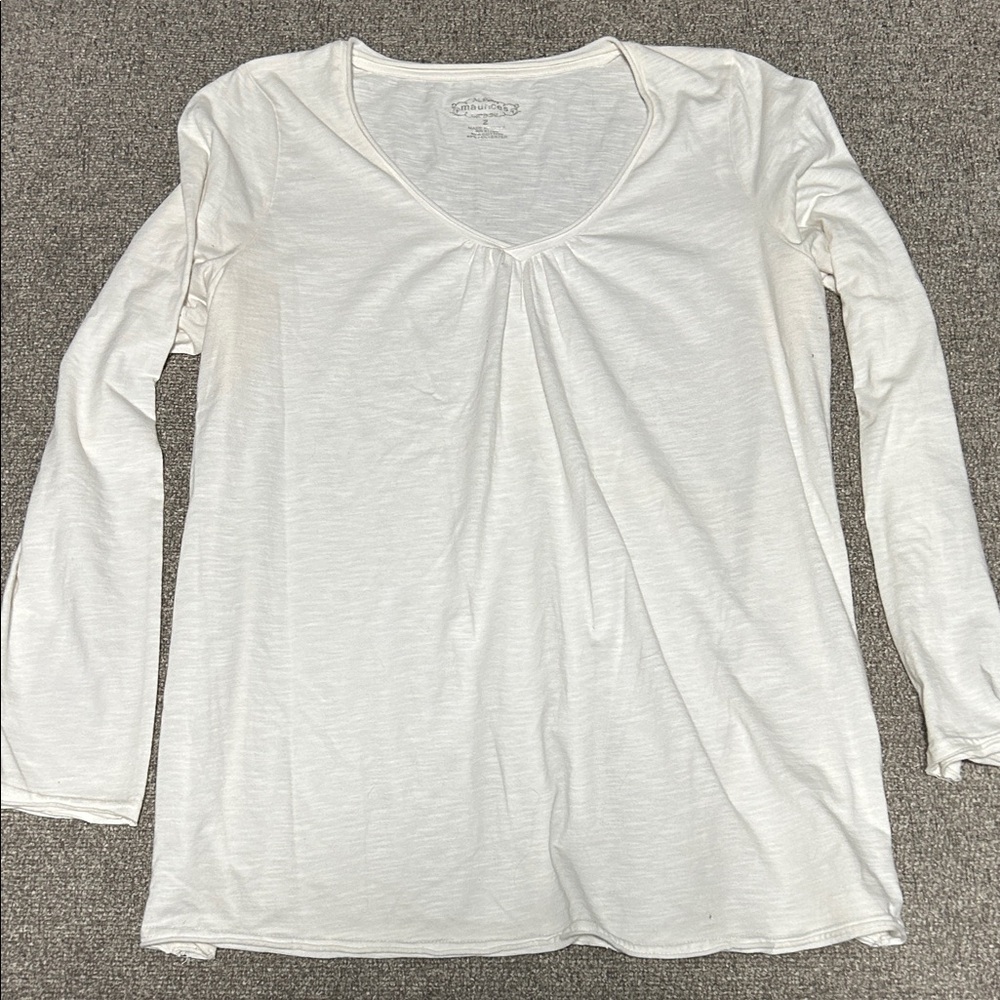 Maurices Soft Cream Long Sleeve Blouse
